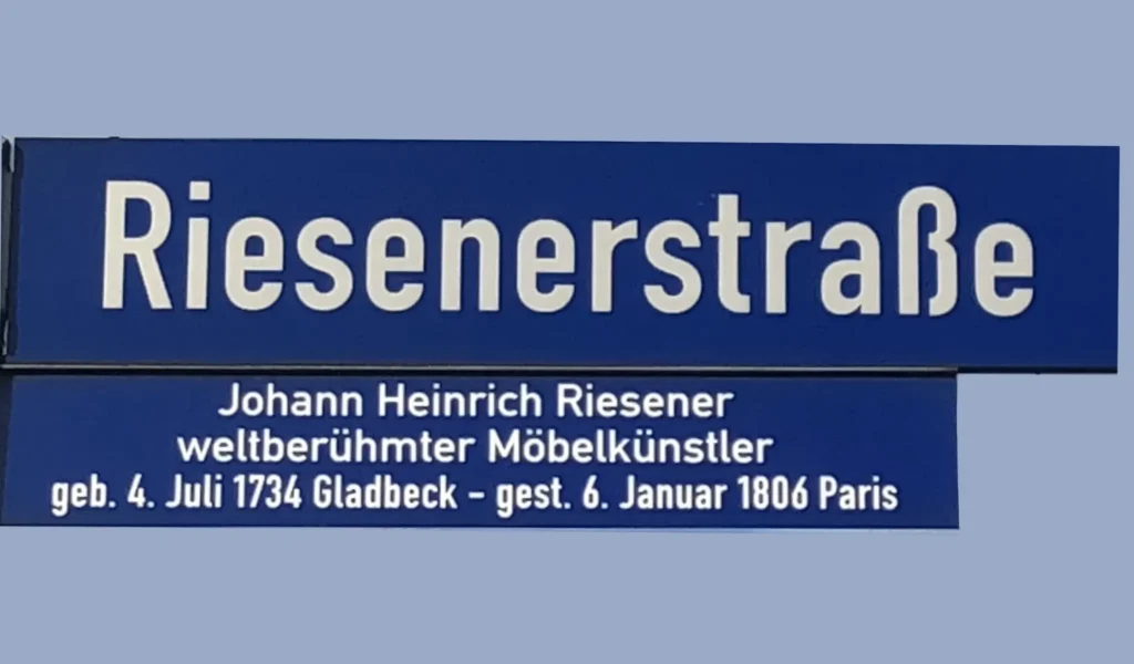 Gladbecker Straßennamen - Legendenschild Riesenerstraße