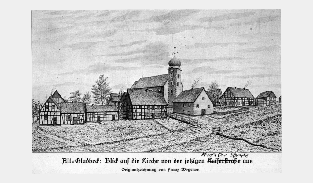 Gladebecke, Alte Dorfansicht um 1880